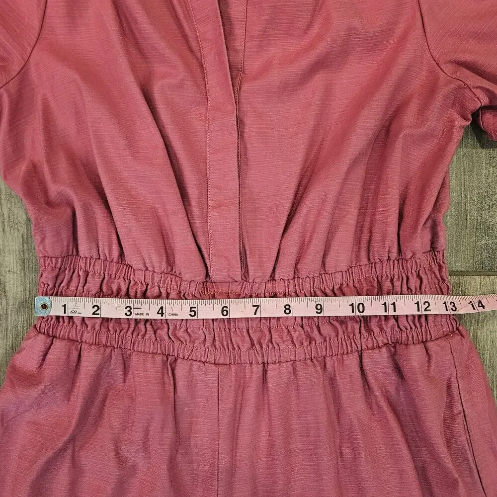 Anthropologie Somerset Jumpsuit Womens XS Pink Wide Leg Boho Casual Cottage‎
